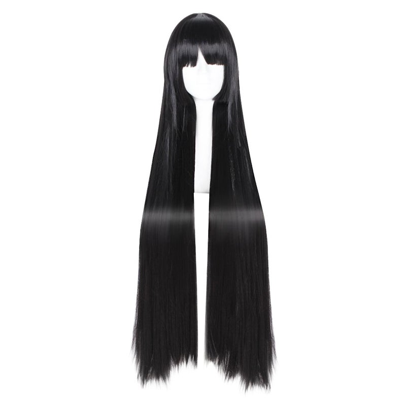 C-ZOFEK Black Cosplay Wig Women 80cm Long Straight Hair (Black) - Image 1